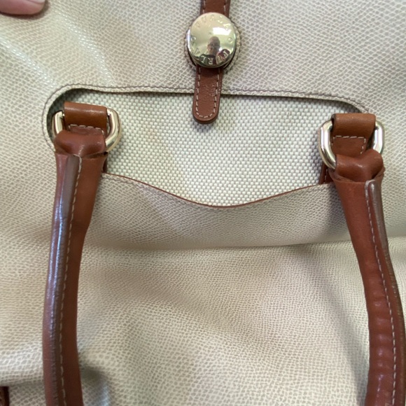FURLA Leather Tote Cream/Luggage Brown Leather - Picture 7 of 9